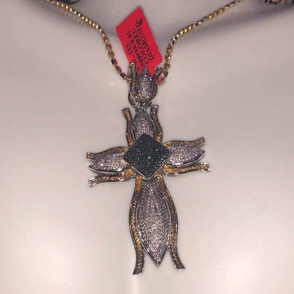 Real genuine diamond custom cross pendant NOT CZ NOT MOISSANITE Free Appraisal - Picture 10 of 10